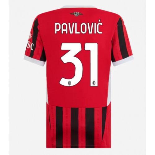 Dámy Fotbalový dres AC Milan Strahinja Pavlovic #31 2024-25 Domácí Krátký Rukáv